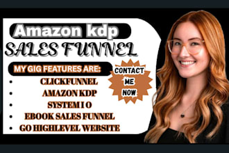 design amazon kdp ebook sales funnel in go highlevel click funnel or systemio