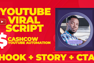 write viral youtube scripts for faceless or cash cow channels