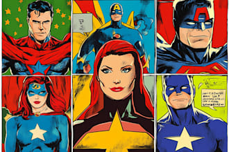 draw comic superhero pop art portraits