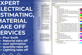 electrical quantity takeoff, material take off, drainage takeoff cost estimation