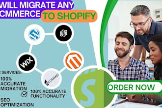 migrate wix,  wordpress, bigcommerce, square space magento store to shopify,