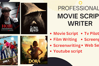 write movie script, screenplay, youtube script, screenwriting, film scripts