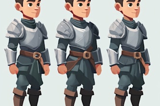 do 2d game character design and animation