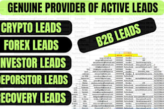 deliver hot forex trader lists, crypto leads, MLM contacts, crypto email lists