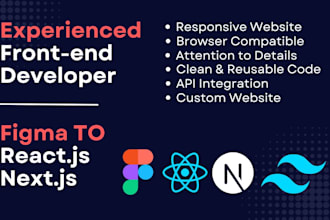 convert figma to react js, next js responsive website with tailwind css