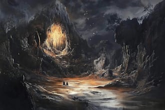 do mystical horror dark environment concept art or landscape