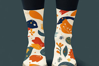do a custom and unique socks design art for you