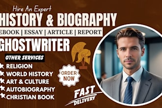 research and ghostwrite on history biography art and culture contents