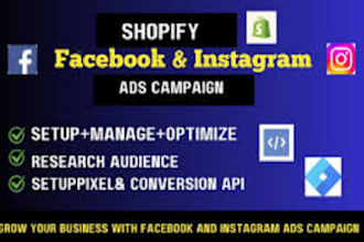 setup fb, ig ads campaign shopify manager social media marketing fb meta ads