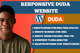 design a website using duda website builder, setup hostinger, duda design