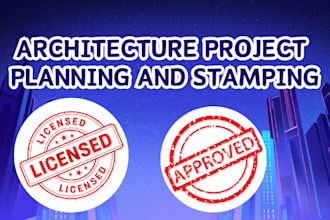 official site plan stamp and architecture drawing seal for USA building permits