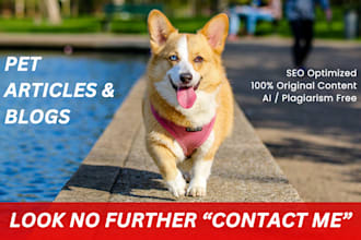 write engaging articles and blogs for dogs, cats and other pets in 24 hrs