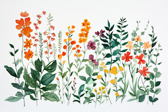 make watercolor botanical illustrations of flowers