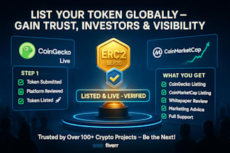get erc20 or bep20 token listed fast on coingecko and coinmarketcap