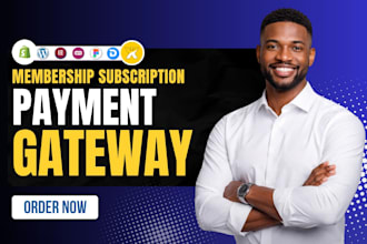 setup wordpress wix shopify woocommerce membership subscription payment gateway