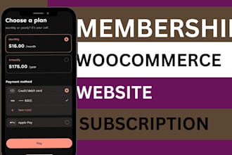 build membership and subscription woocommerce website with ai and automation