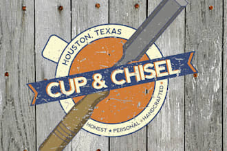 design a retro vintage coffee shop and woodworking shop logo