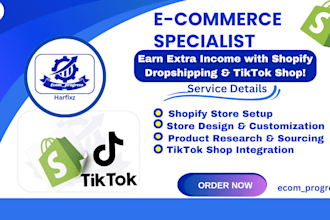 setup tiktok shop and design you a high converting shopify website