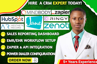setup hubspot dashboard ringy crm aesthetic record jane app mindbody integration