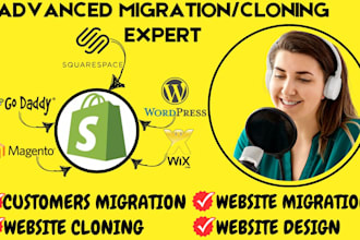 backup website migrate godaddy wix magento wordpress squarespace to shopify