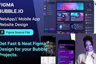 build mobile app ui ux design, saas website design dashboard design in figma