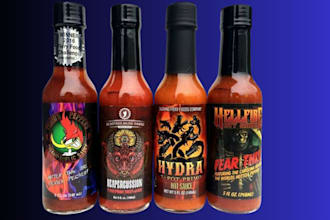 make creative unique hot sauce label, spice, product label