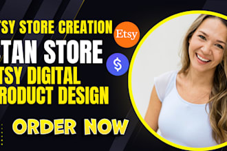etsy store creation etsy digital product design etsy listing etsy stan store