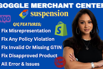 fix google merchant center suspension misrepresentation issues product error