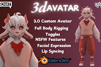 edit or create custom furry vrchat avatar, fursona vtuber model for vseeface vrm