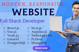 do responsive frontend website, secure backend, full stack