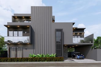 renovate 3dexterior house design,balcony,car park,patio,rooftop design,rendering