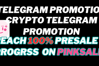 do telegram promotion, solana memecoin promotion to reach 100 percent presale