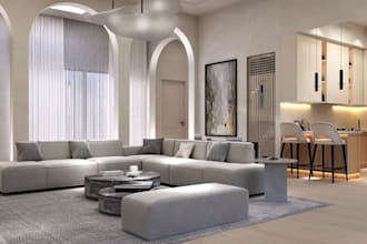 model kitchen and bath interior design and realistic rendering