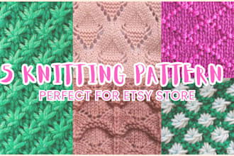 create unique knitting stitch patterns for your etsy store