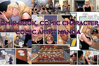 illustrate graphic novel comic book storyboard comic page character artist nsfw