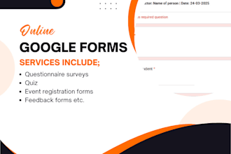 create google forms, quiz, online surveys and questionnaires