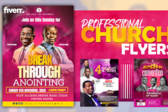 eye catching church flyers, social media, or event flyer