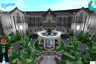 model custom roblox environment with themed building
