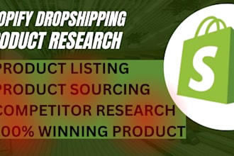 do product sourcing and research for shopify store