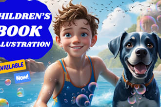 create children story book illustration, children storybook, book cover design