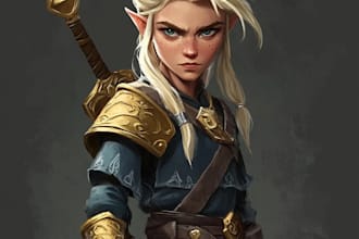 do a game character art or fantasy character illustration