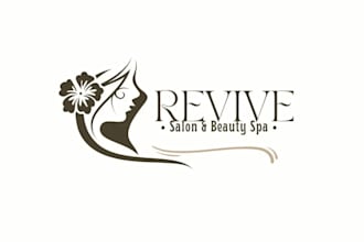 do salon and spa logo design with brand identity in your range