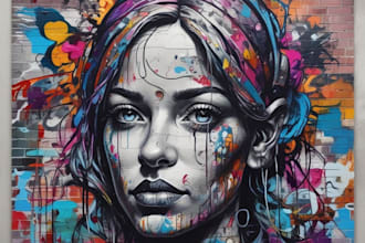 design canvas and printable wall art in graffiti