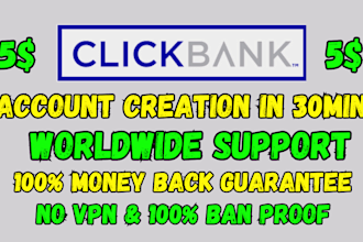 create approve, verified clickbank affiliate marketing digistore24 account 30min