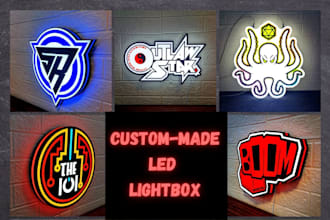 do 3d light box logo key chain signage noen sign printable box 3mf stl file