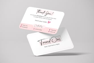 design best thankyou product insert cards for your business