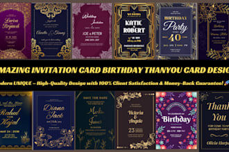 design invitation card for your birthday wedding thank you