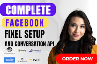set up facebook pixel, google analytics API and  fix meta pixel tracking, and ad