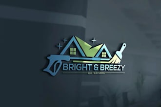 craft highly modern cleaning business logo design