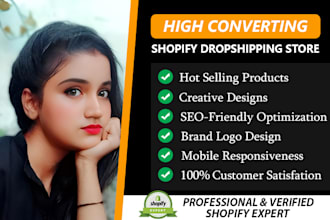 design profitable shopify website, shopify store design or dropshipping store
